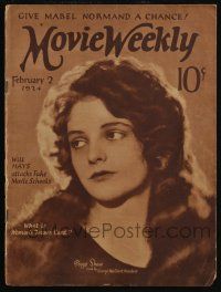 4s298 MOVIE WEEKLY magazine Feb 2, 1924 Gloria Swanson at home, Mary Pickford denies spiritism!