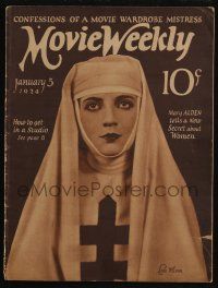 4s296 MOVIE WEEKLY magazine January 5, 1924 confessions of a movie wadrobe mistress + more!