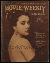 4s288 MOVIE WEEKLY magazine May 26, 1923 Harold Lloyd's own story of his rise to screen fame!