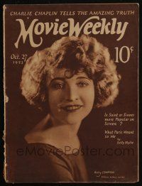 4s293 MOVIE WEEKLY magazine October 27, 1923 Charlie Chaplin predicts a revolution in Movieland!