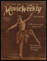 4s291 MOVIE WEEKLY magazine September 1, 1923 Douglas Fairbanks in Thief of Bagdad, Pola Negri