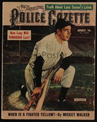 4s240 NATIONAL POLICE GAZETTE magazine August 1948 how long will baseball legend Joe DiMaggio last!