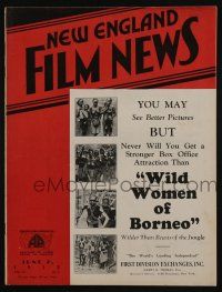 4s029 NEW ENGLAND FILM NEWS exhibitor magazine June 2, 1932 nude natives in Wild Women of Borneo!