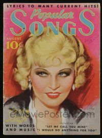 4s246 POPULAR SONGS magazine August 1935 cover art of sexy Mae West, Jimmy Durante, Benny Goodman!