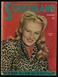 4s191 SCREENLAND magazine December 1944 Veronica Lake by Whitey Schafer, Bette Davis, Mayo & Hope!