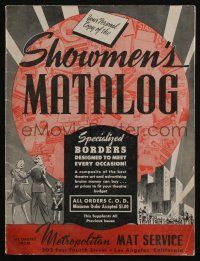 4s018 SHOWMEN'S MATALOG exhibitor's trade catalog '30s specialized border layouts for newspapers!