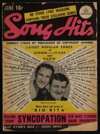 4s243 SONG HITS magazine June 1942 Abbott & Costello in Rio Rita, My Gal Sal, Moon Tide & more!