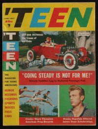 4s282 TEEN vol 1 no 1 magazine June 1957 James Dean scholarship, hot rod pictorial, first issue!