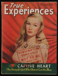 4s188 TRUE EXPERIENCES magazine December 1943 Veronica Lake in So Proudly We Hail by Tom Kelley!
