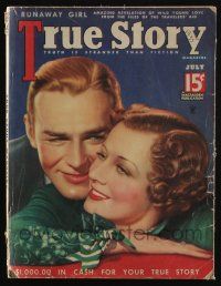 4s284 TRUE STORY magazine July 1935 art of Randolph Scott & Irene Dunne by Victor Tchetchet!