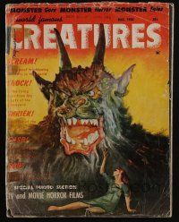 4s195 WORLD FAMOUS CREATURES no 2 magazine Dec 1958 special TV & movie horror films photo section!