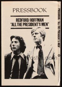 4s328 ALL THE PRESIDENT'S MEN pressbook '76 Dustin Hoffman & Robert Redford as Woodward & Bernstein