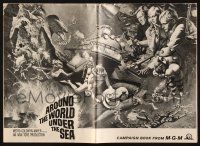 4s335 AROUND THE WORLD UNDER THE SEA pressbook '66 Lloyd Bridges, great scuba diving fantasy art!