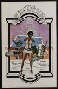 4s341 BAD, BLACK & BEAUTIFUL pressbook '70s she works hard, fights hard & loves hard, cool art!