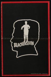 4s358 BLACKENSTEIN pressbook '72 wild blaxploitation images and taglines, no bullet can kill him!