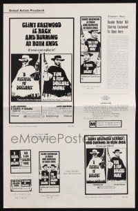4s454 FISTFUL OF DOLLARS/FOR A FEW DOLLARS MORE pressbook '69 Clint Eastwood is back & burning!