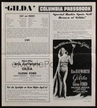 4s478 GILDA pressbook R59 classic images of sexy Rita Hayworth full-length in sheath dress!