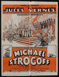 4s581 MICHAEL STROGOFF pressbook '26 Universal silent version of Jules Verne novel, cool art!