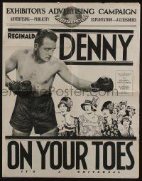 4s614 ON YOUR TOES pressbook '27 boxer Reginald Denny pretends to be ballet dancer to fool granny!