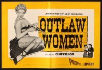 4s622 OUTLAW WOMEN pressbook '52 cheating women, seductive women, savage women, six gun sirens!