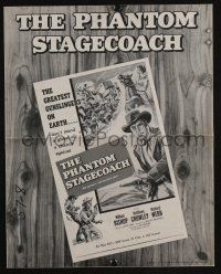 4s635 PHANTOM STAGECOACH pressbook '57 art of William Bishop shooting it out with bad guys!