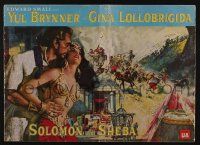 4s682 SOLOMON & SHEBA pressbook '59 McCarthy art of Yul Brynner w/hair & sexy Gina Lollobrigida!