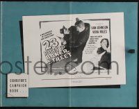 4s316 23 PACES TO BAKER STREET pressbook '56 cool artwork of Van Johnson & scared Vera Miles!