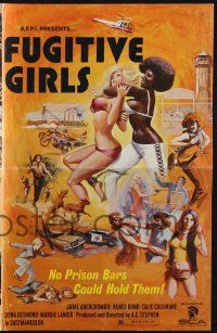 4s320 5 LOOSE WOMEN pressbook '74 Fugitive Girls, written by Ed Wood, sexy action artwork!