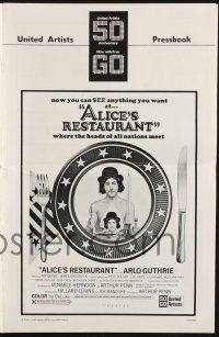 4s326 ALICE'S RESTAURANT pressbook '69 Arlo Guthrie, musical comedy directed by Arthur Penn!