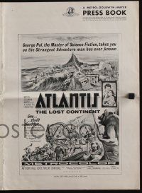 4s337 ATLANTIS THE LOST CONTINENT pressbook '61 George Pal underwater sci-fi, cool fantasy art!