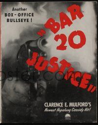 4s342 BAR 20 JUSTICE pressbook '38 wonderful images of William Boyd as Hopalong Cassidy!
