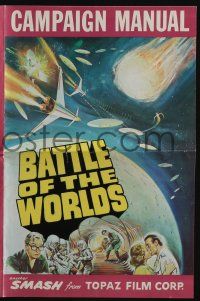 4s346 BATTLE OF THE WORLDS pressbook '63 cool sci-fi, flying saucers from a hostile enemy planet!