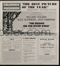 4s371 BRIDGE ON THE RIVER KWAI Best Picture pressbook '58 William Holden, Alec Guinness, David Lean