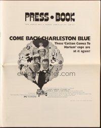 4s396 COME BACK CHARLESTON BLUE pressbook '72 Godfrey Cambridge, cool blaxploitation art!