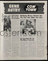 4s404 COW TOWN pressbook R56 cowboy Gene Autry & Champion, they foil rustlers with barbed wire!