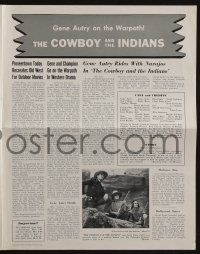 4s405 COWBOY & THE INDIANS pressbook R54 great images of Gene Autry & Champion on the warpath!