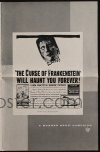 4s406 CURSE OF FRANKENSTEIN pressbook '57 Hammer horror, cool art of monster Christopher Lee!