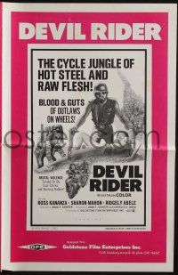 4s421 DEVIL RIDER pressbook '70 the cycle jungle of hot steel & raw flesh, blood & guts of outlaws!