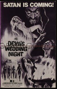 4s425 DEVIL'S WEDDING NIGHT pressbook '73 naked virgins, dark desires unleash legions of Lucifer!