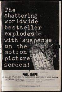 4s448 FAIL SAFE pressbook '64 the shattering worldwide bestseller directed by Sidney Lumet!