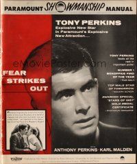 4s449 FEAR STRIKES OUT pressbook '57 Tony Perkins as Boston Red Sox baseball player Jim Piersall!