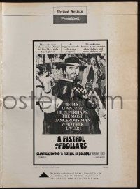 4s453 FISTFUL OF DOLLARS pressbook '67 Sergio Leone, David Blossom art of Clint Eastwood!