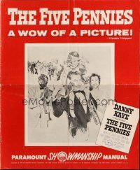 4s455 FIVE PENNIES pressbook '59 artwork of Danny Kaye, Louis Armstrong & Barbara Bel Geddes!