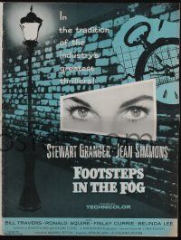 4s459 FOOTSTEPS IN THE FOG pressbook '55 was Stewart Granger there to kiss or kill Jean Simmons!