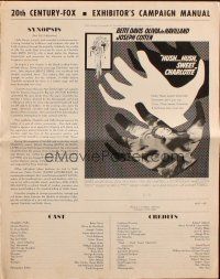 4s514 HUSH...HUSH, SWEET CHARLOTTE pressbook '65 Bette Davis, Robert Aldrich horror classic!