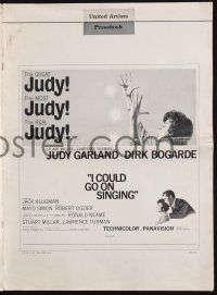 4s515 I COULD GO ON SINGING pressbook '63 Judy Garland lights up the lonely stage, Dirk Bogarde