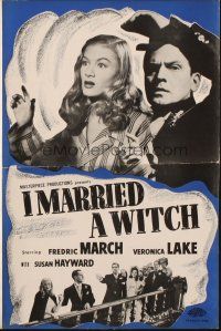 4s517 I MARRIED A WITCH pressbook R48 great images of sexy Veronica Lake & Fredric March!