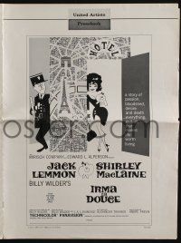 4s526 IRMA LA DOUCE pressbook '63 directed by Billy Wilder, Shirley MacLaine & Jack Lemmon!