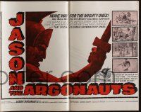 4s531 JASON & THE ARGONAUTS pressbook '62 special fx by Ray Harryhausen, cool art of colossus!