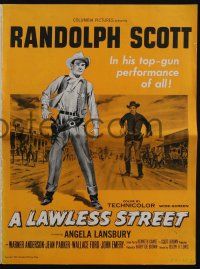 4s550 LAWLESS STREET pressbook '55 top gun Randolph Scott is running out of luck & bullets!